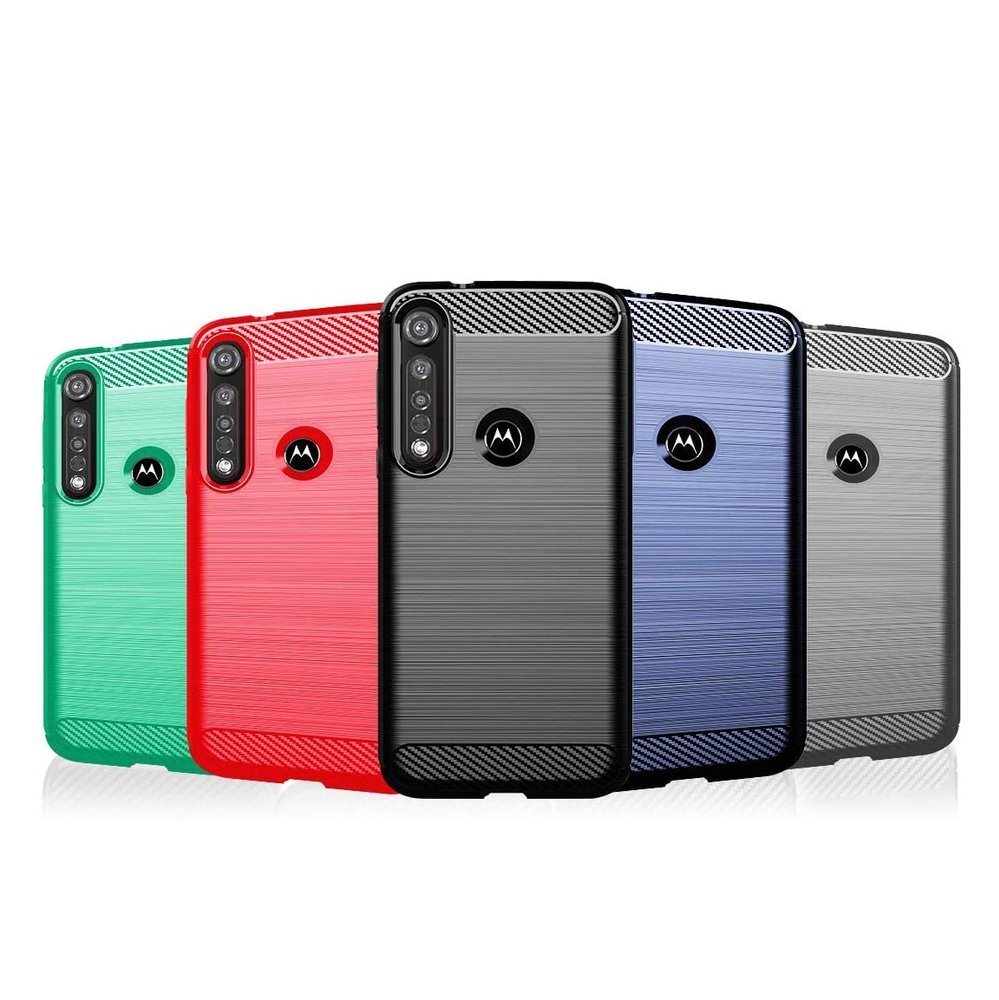 Pokrowiec Carbon Case czarny Motorola Moto G8 Plus / 5