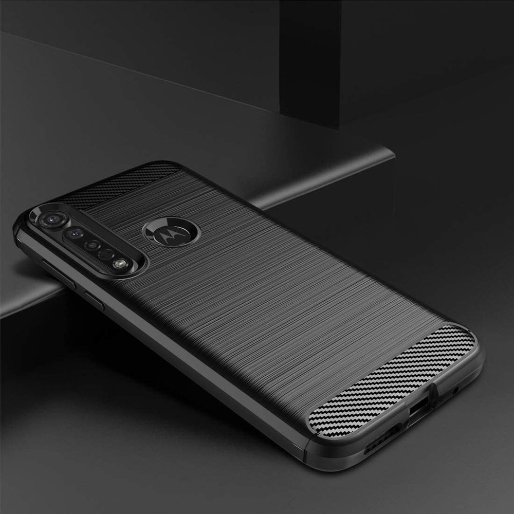 Pokrowiec Carbon Case czarny Motorola Moto G8 Plus / 6