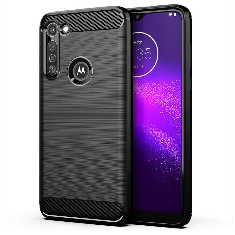 Pokrowiec Carbon Case czarny Motorola Moto G8 Power