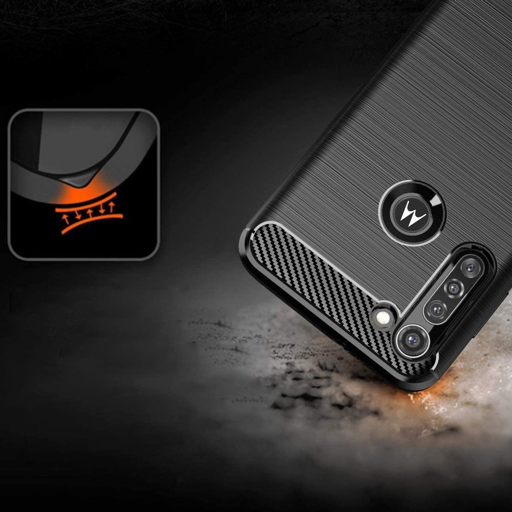 Pokrowiec Carbon Case czarny Motorola Moto G8 Power / 3