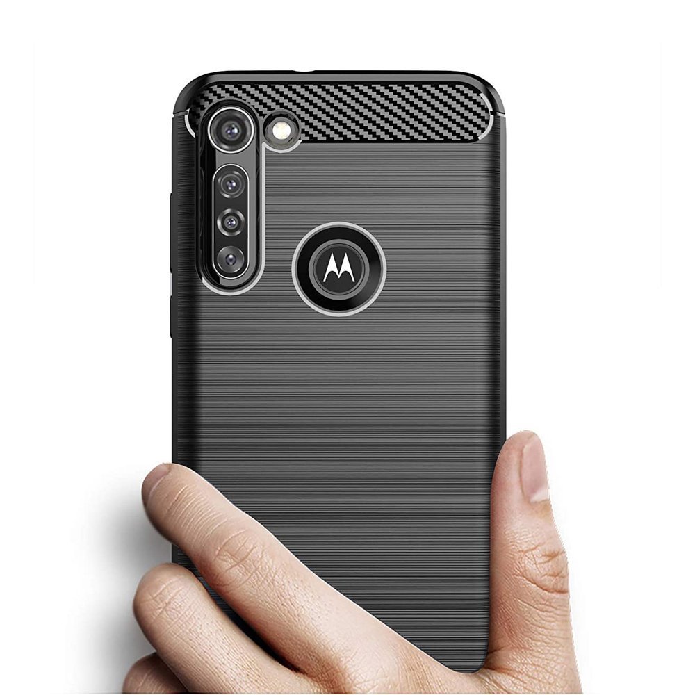 Pokrowiec Carbon Case czarny Motorola Moto G8 Power / 5