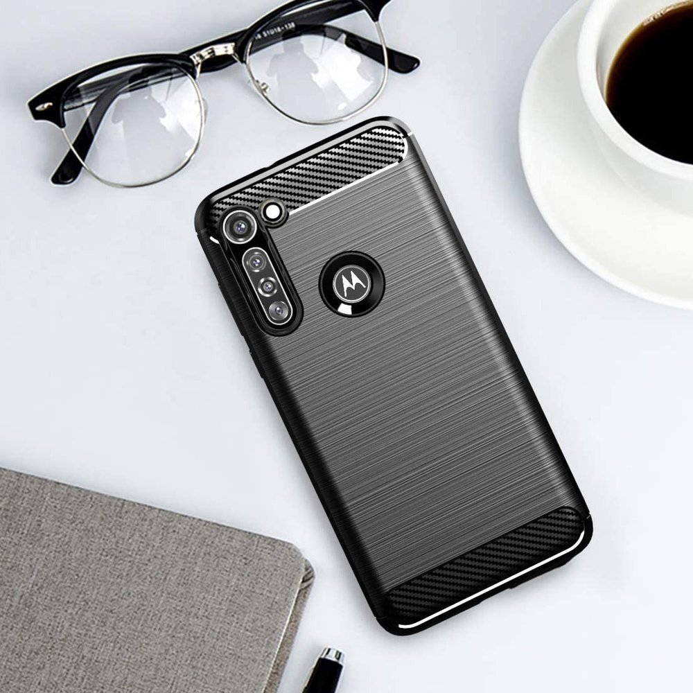 Pokrowiec Carbon Case czarny Motorola Moto G8 Power / 7