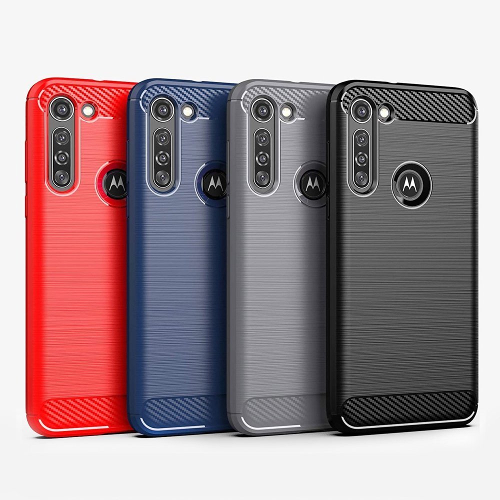 Pokrowiec Carbon Case czarny Motorola Moto G8 Power / 8