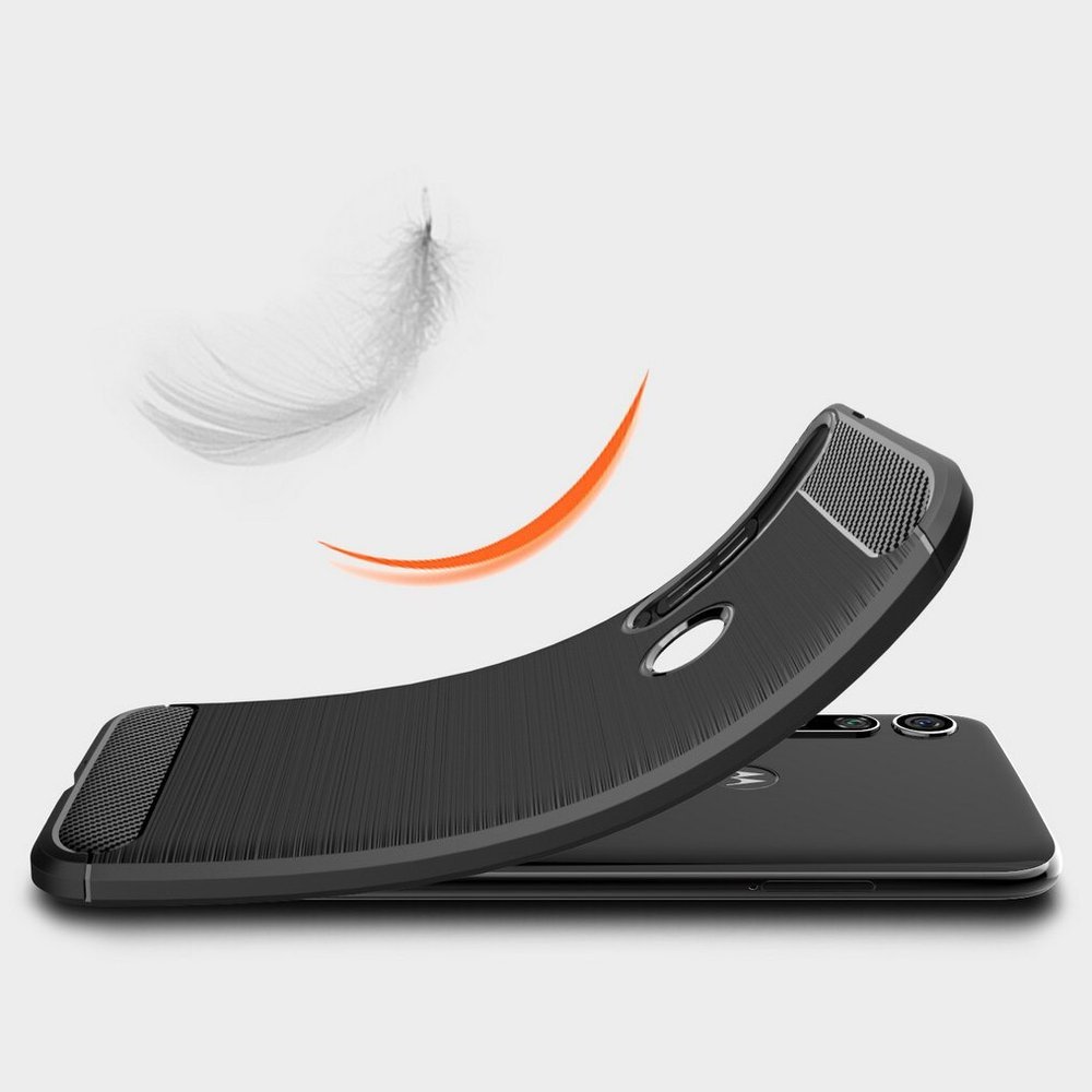 Pokrowiec Carbon Case czarny Motorola One Macro / 4