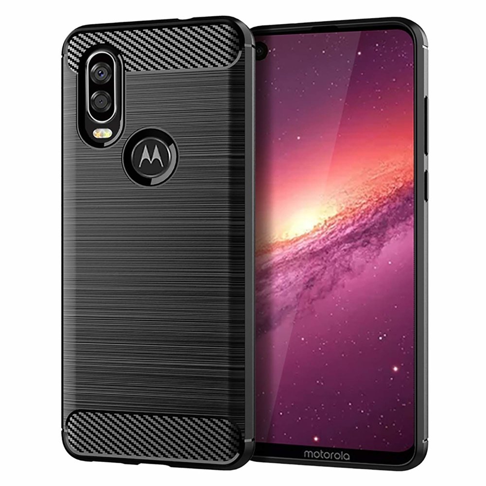 Pokrowiec Carbon Case czarny Motorola One Vision