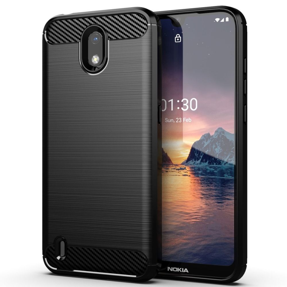 Pokrowiec Carbon Case czarny Nokia 2.3