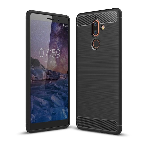 Pokrowiec Carbon Case czarny Nokia 7 Plus Pokrowiec Carbon Case czarny Nokia 7 Plus