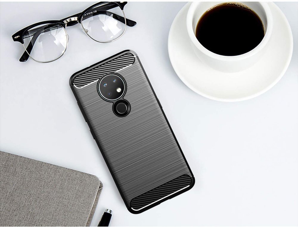 Pokrowiec Carbon Case czarny Nokia 7.2 / 2