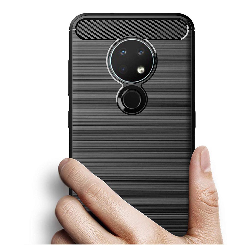 Pokrowiec Carbon Case czarny Nokia 7.2 / 5