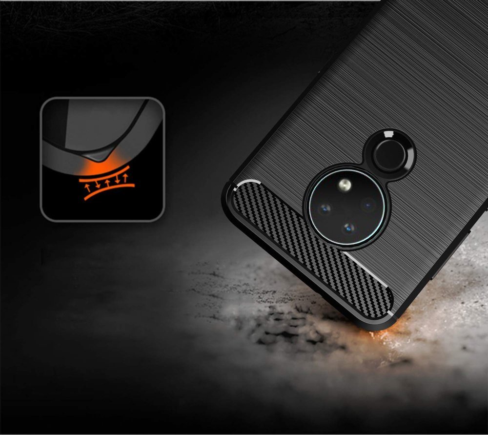 Pokrowiec Carbon Case czarny Nokia 7.2 / 6