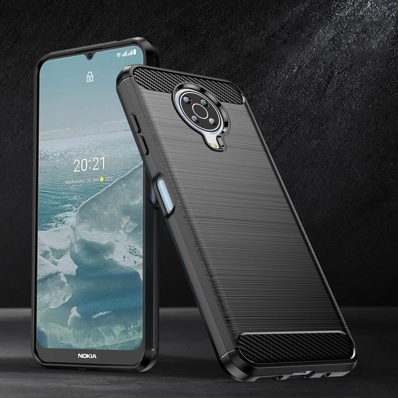 Pokrowiec Carbon Case czarny Nokia G10 / 5 Pokrowiec Carbon Case czarny Nokia G10 / 5