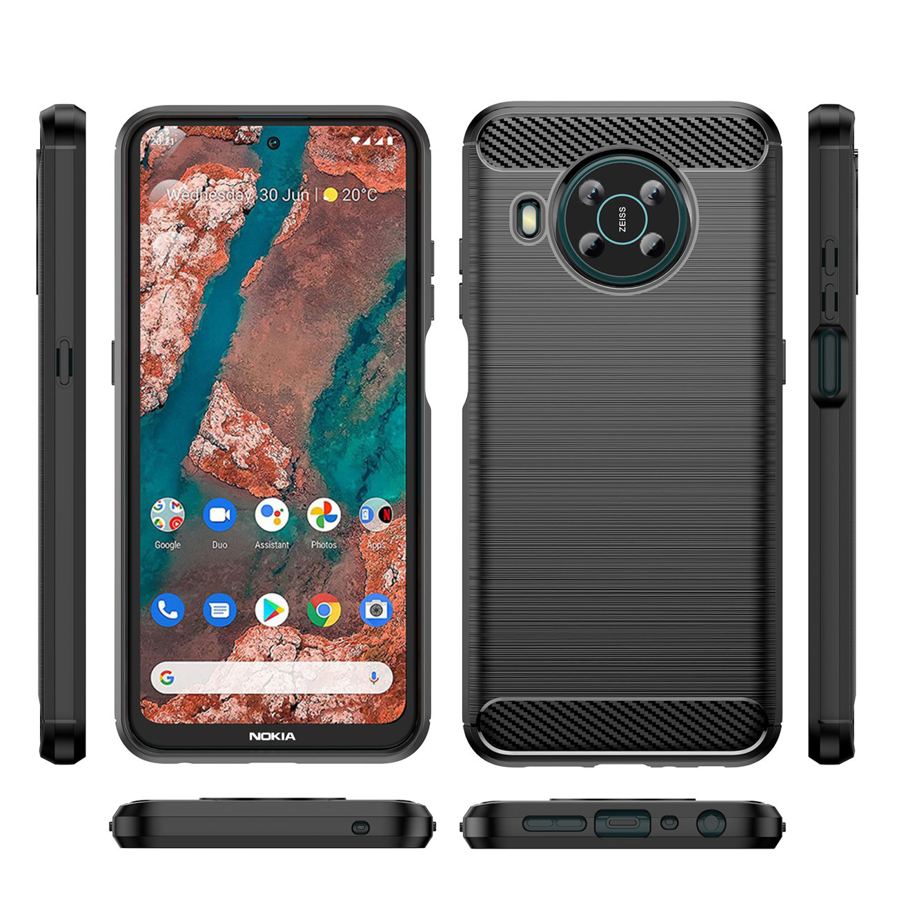 Pokrowiec Carbon Case czarny Nokia X10 / 8 Pokrowiec Carbon Case czarny Nokia X10 / 8