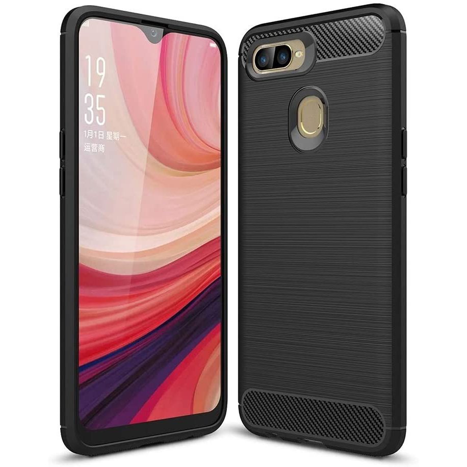 Pokrowiec Carbon Case czarny Oppo A12