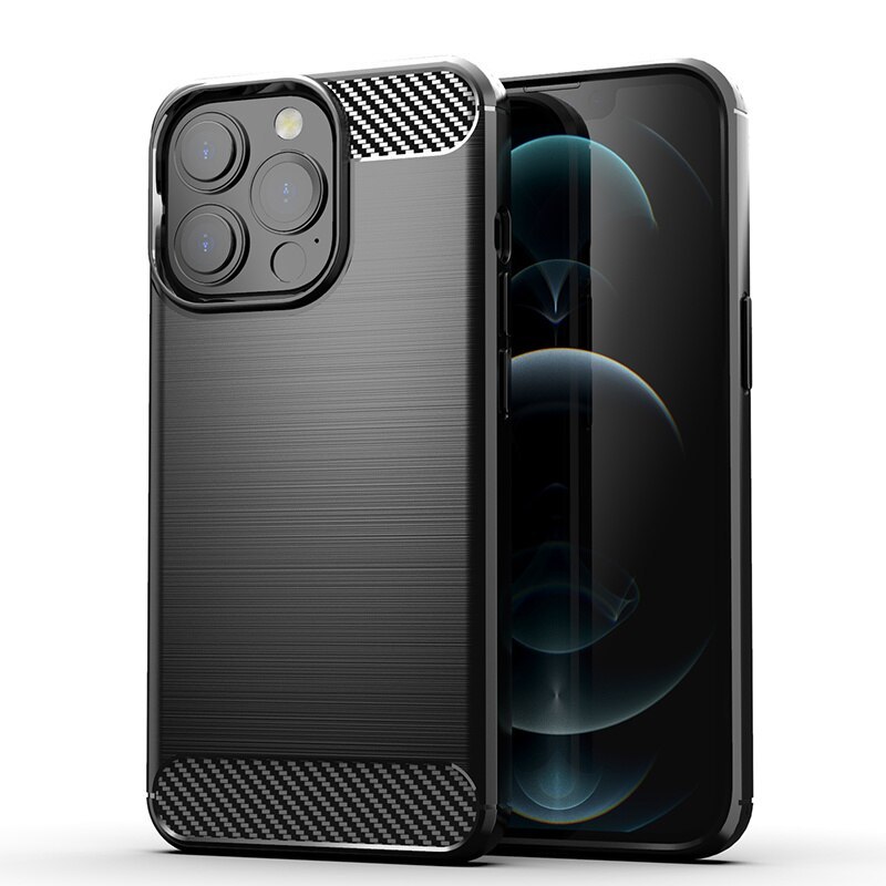 Pokrowiec Carbon Case czarny Oppo A16s