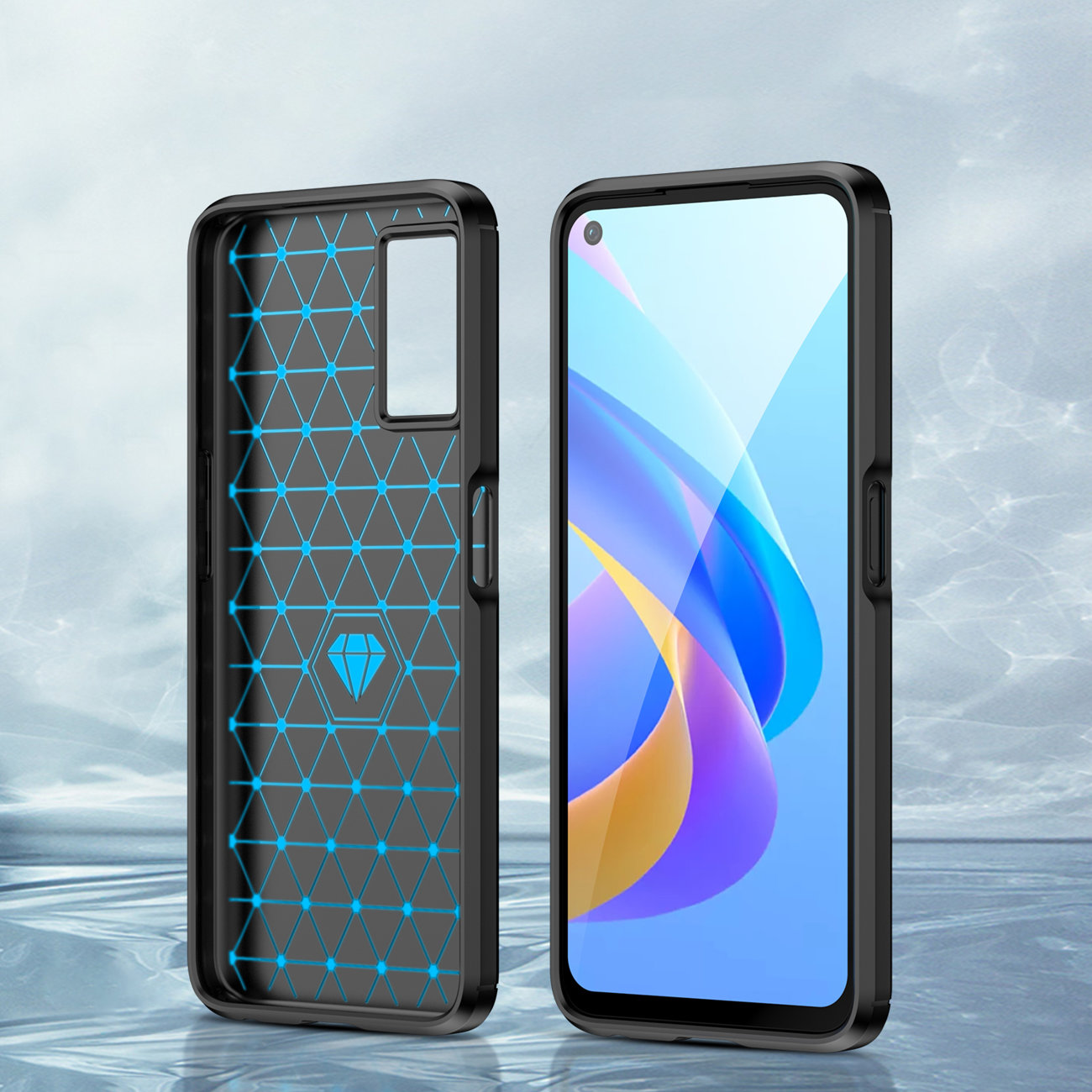 Pokrowiec Carbon Case czarny Oppo A76 / 4
