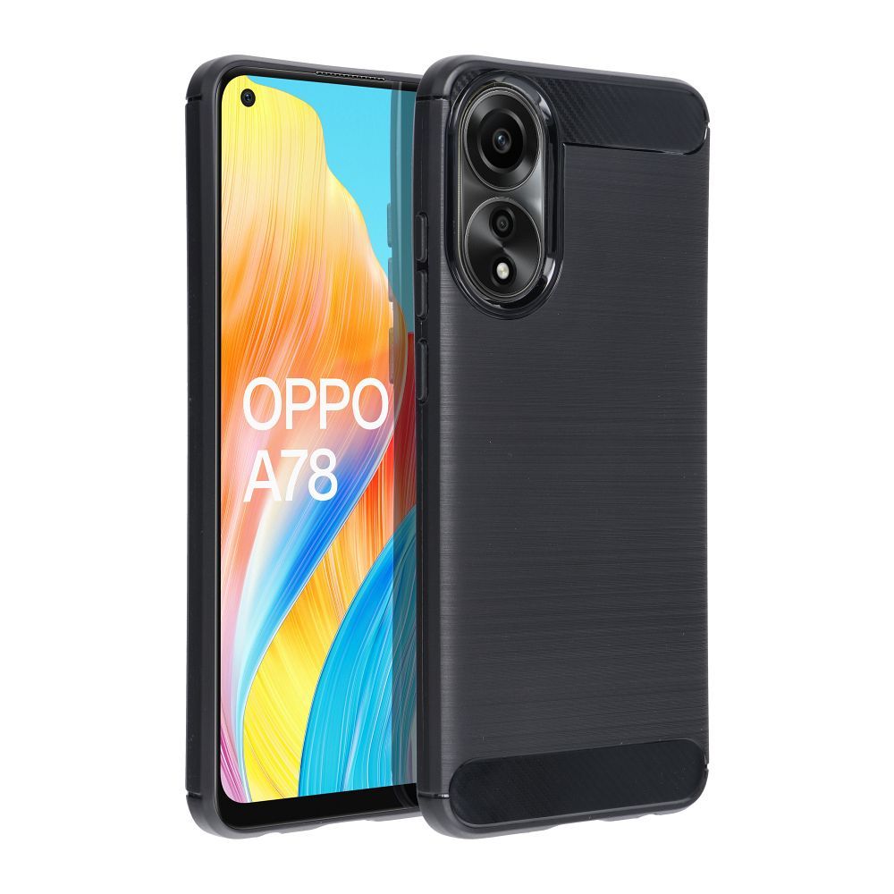 Pokrowiec Carbon Case czarny Oppo A78 4G
