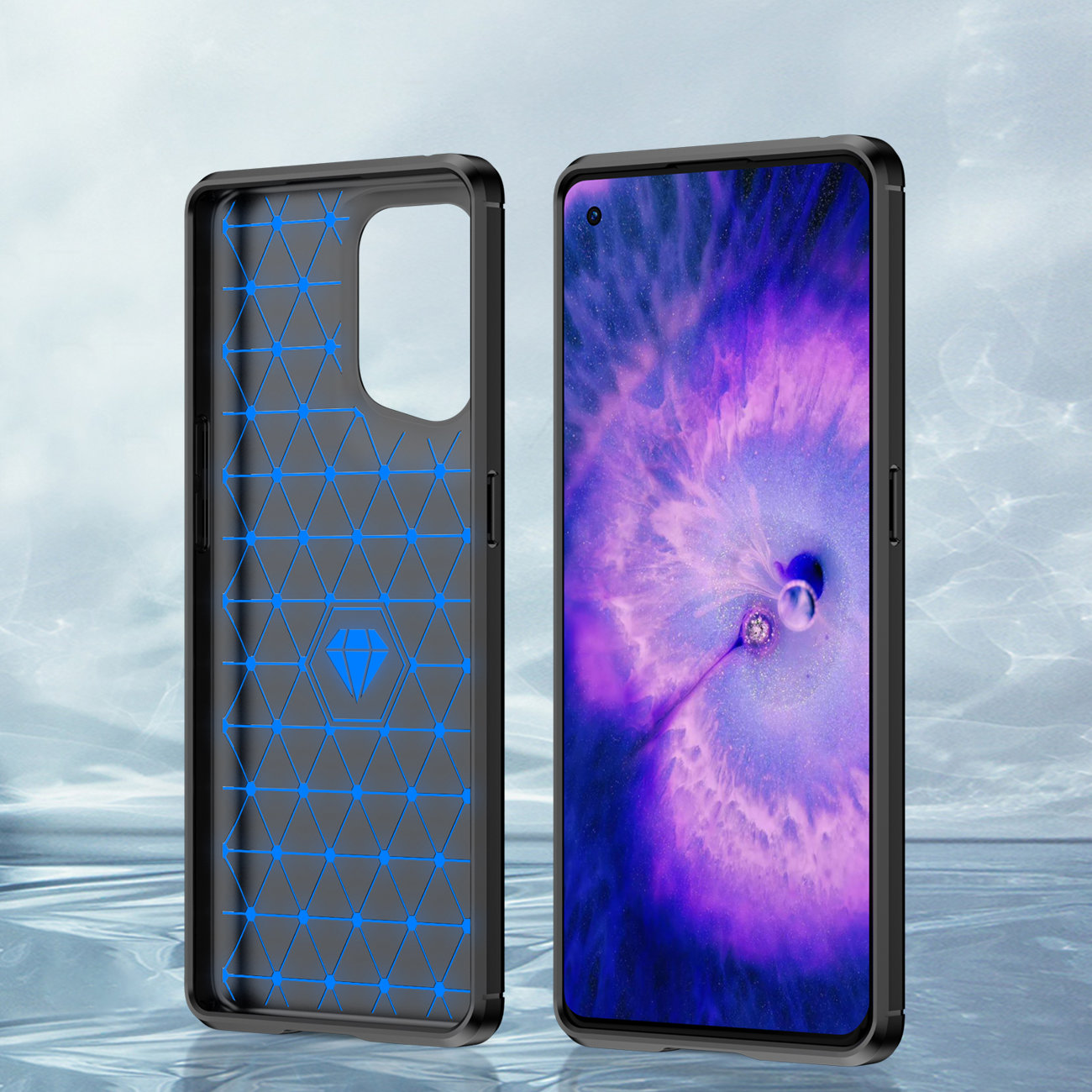 Pokrowiec Carbon Case czarny Oppo Find X5 / 3 Pokrowiec Carbon Case czarny Oppo Find X5 / 3