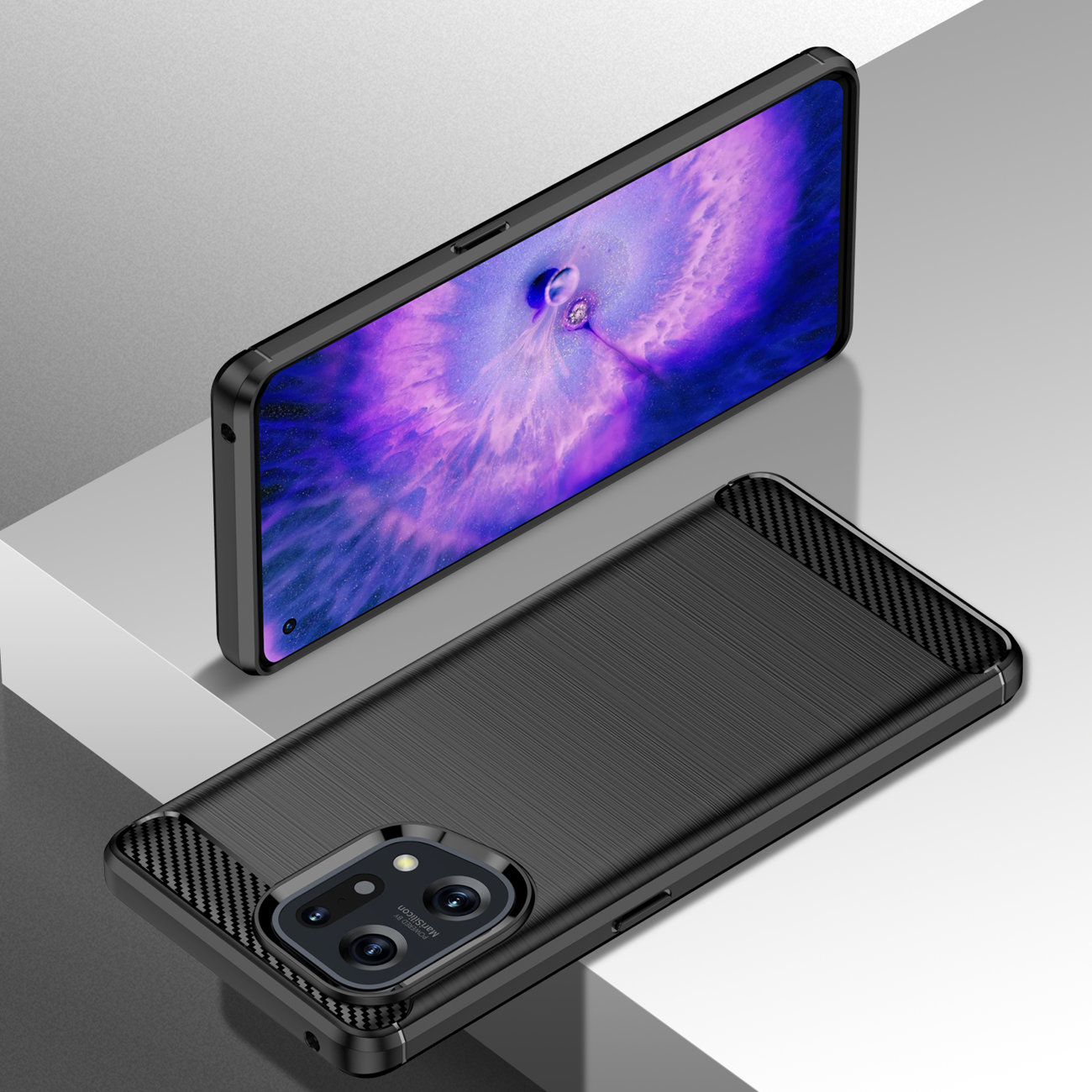 Pokrowiec Carbon Case czarny Oppo Find X5 / 5 Pokrowiec Carbon Case czarny Oppo Find X5 / 5