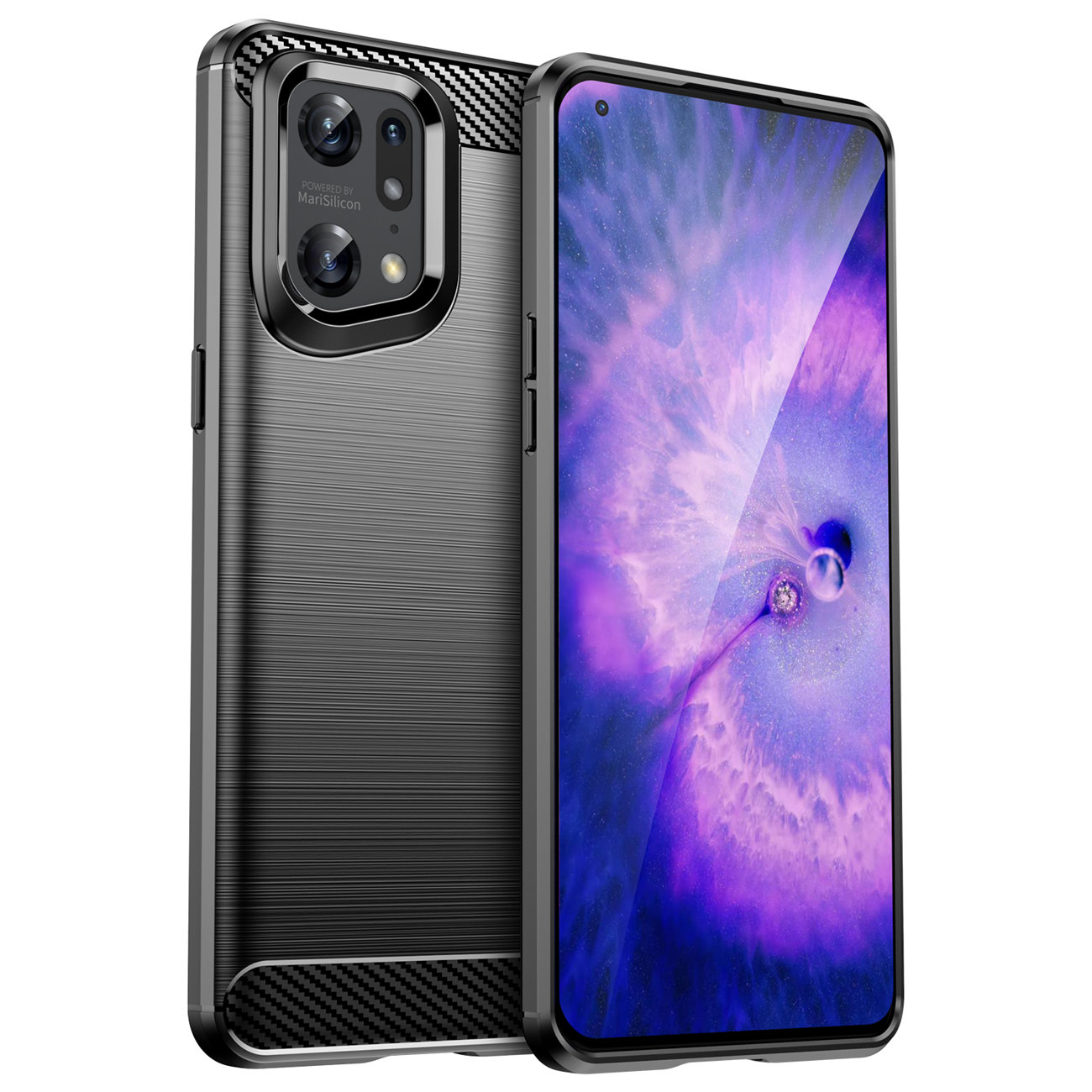 Pokrowiec Carbon Case czarny Oppo Find X5 Pro