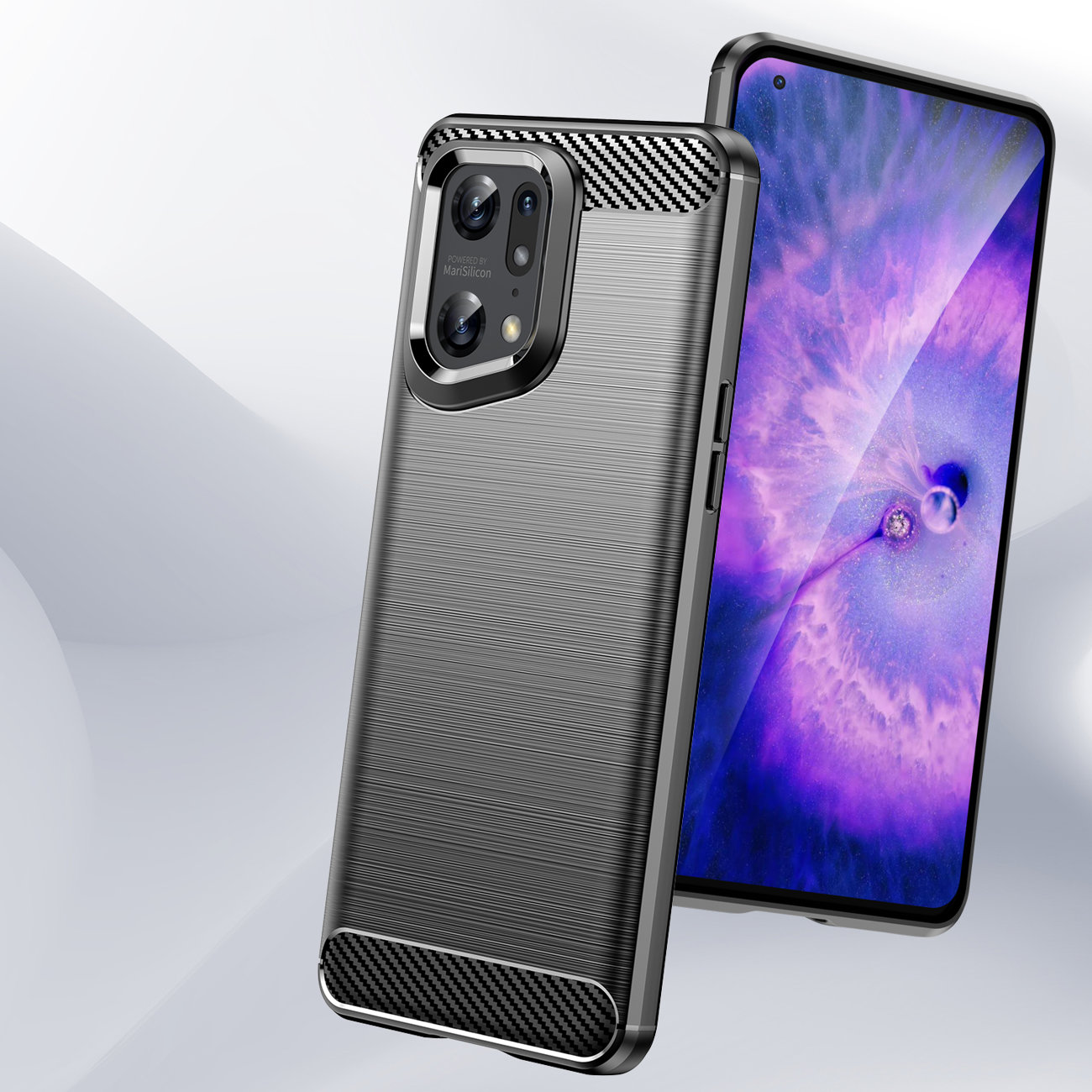 Pokrowiec Carbon Case czarny Oppo Find X5 Pro / 2