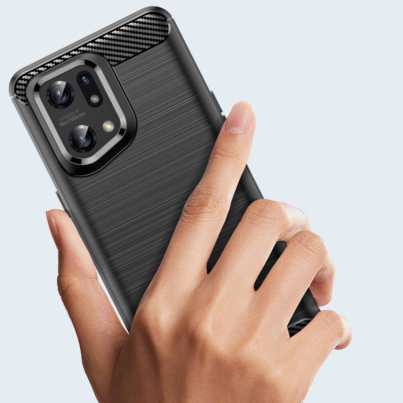 Pokrowiec Carbon Case czarny Oppo Find X5 Pro / 3