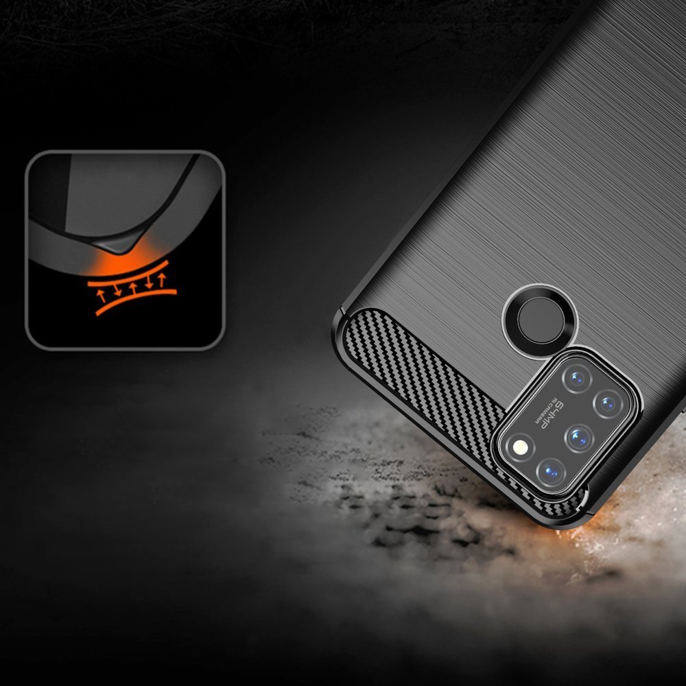 Pokrowiec Carbon Case czarny Realme 7i (Global) / 7 Pokrowiec Carbon Case czarny Realme 7i (Global) / 7