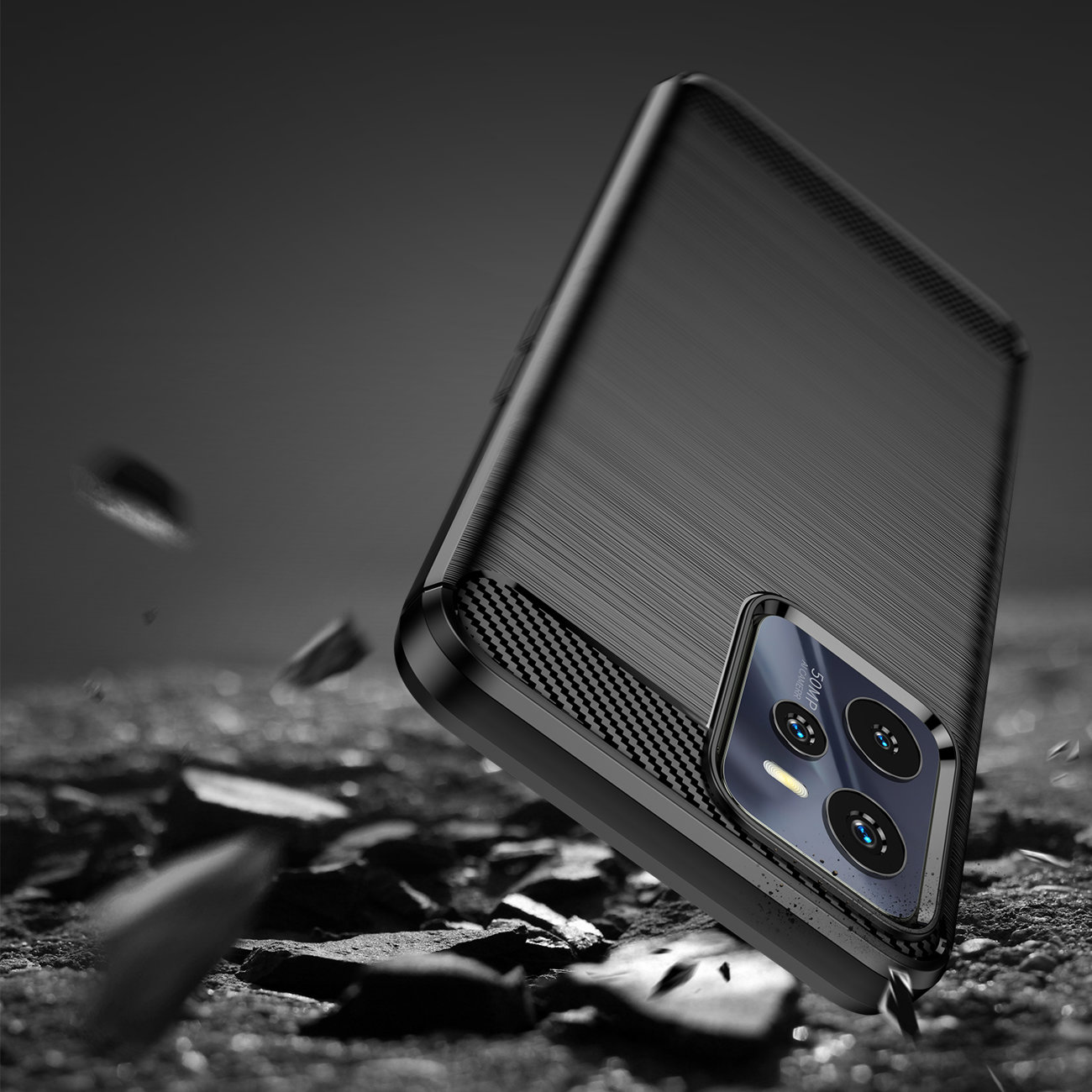 Pokrowiec Carbon Case czarny Realme C35 / 5