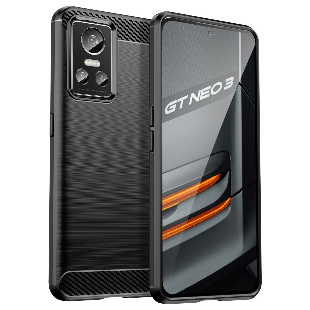 Pokrowiec Carbon Case czarny Realme GT Neo 3
