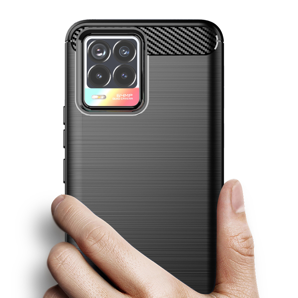 Pokrowiec Carbon Case czarny Realme V13 5G / 2