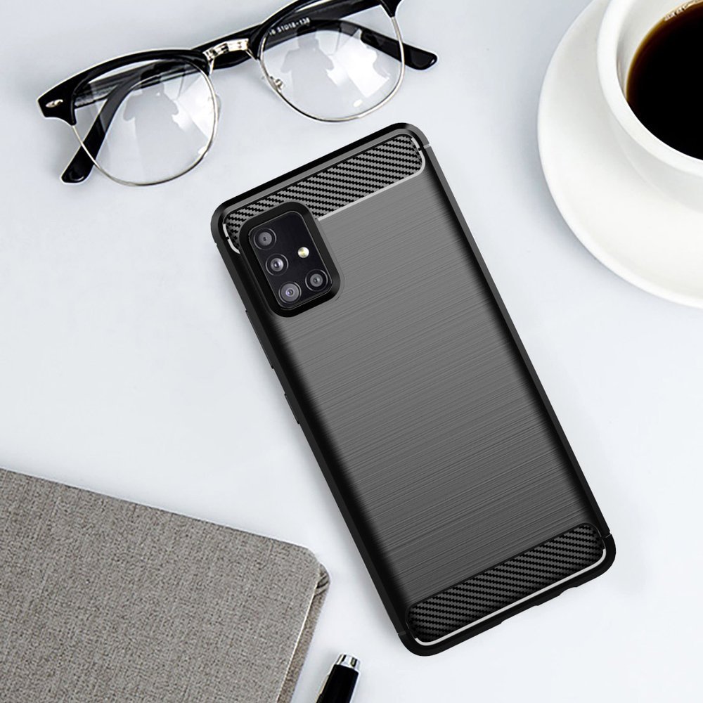 Pokrowiec Carbon Case czarny Samsung A51 5G / 10