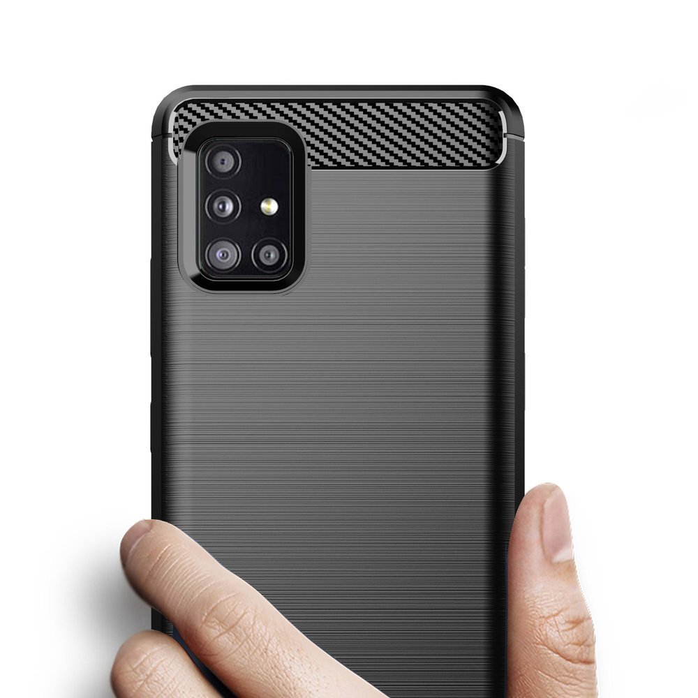 Pokrowiec Carbon Case czarny Samsung A51 5G / 3