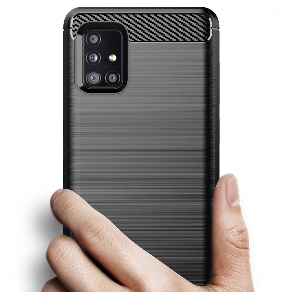 Pokrowiec Carbon Case czarny Samsung A71 5G / 3