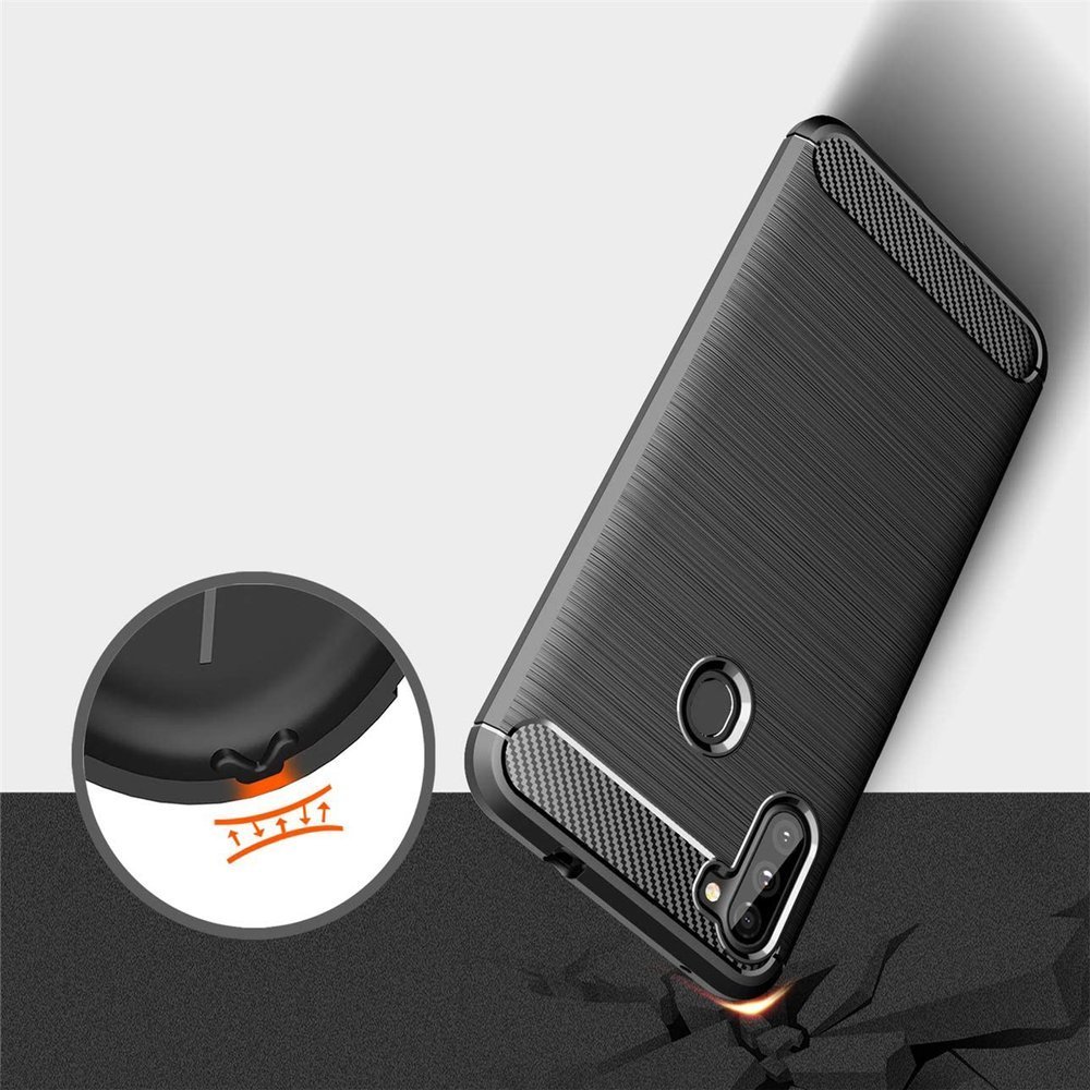 Pokrowiec Carbon Case czarny Samsung Galaxy A11 / 7
