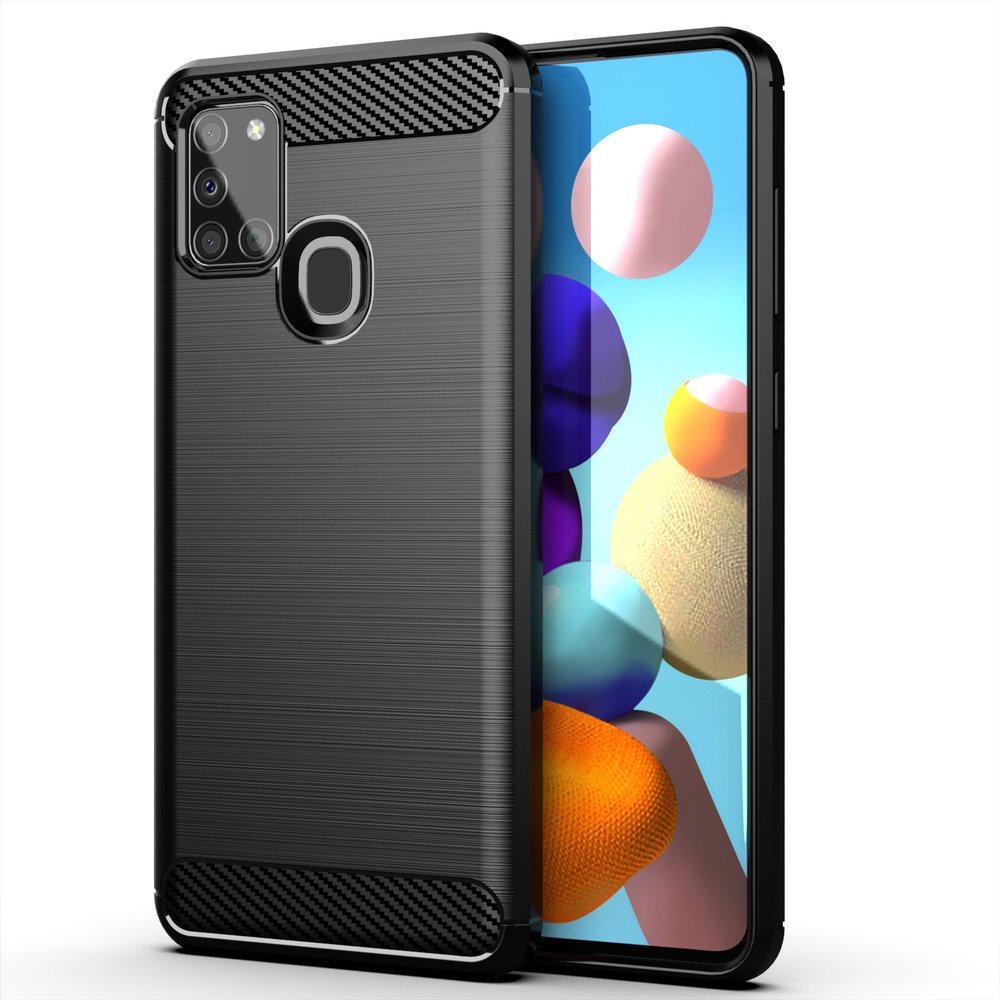 Pokrowiec Carbon Case czarny Samsung Galaxy A21s