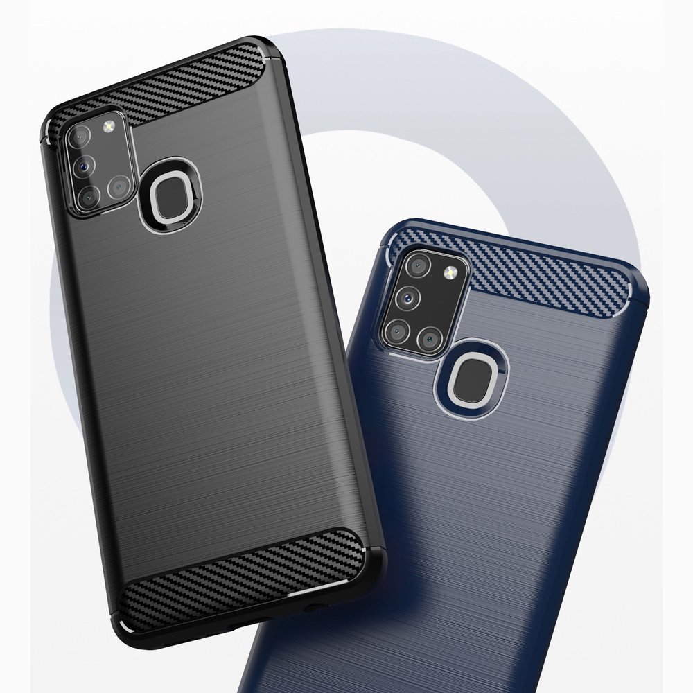Pokrowiec Carbon Case czarny Samsung Galaxy A21s / 2