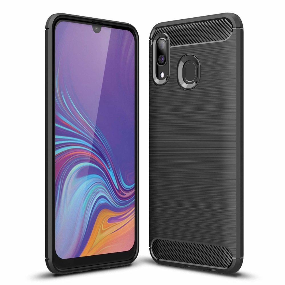 Pokrowiec Carbon Case czarny Samsung Galaxy A30