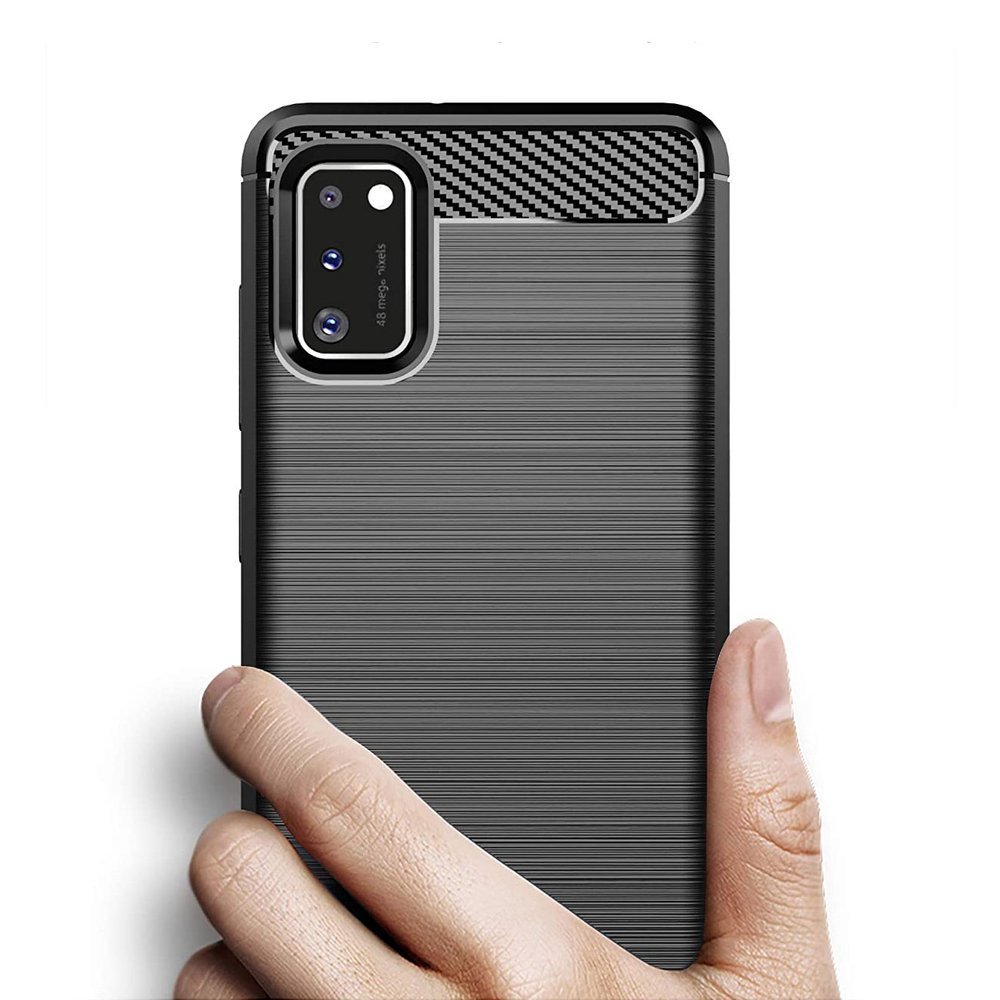 Pokrowiec Carbon Case czarny Samsung Galaxy A41 / 2