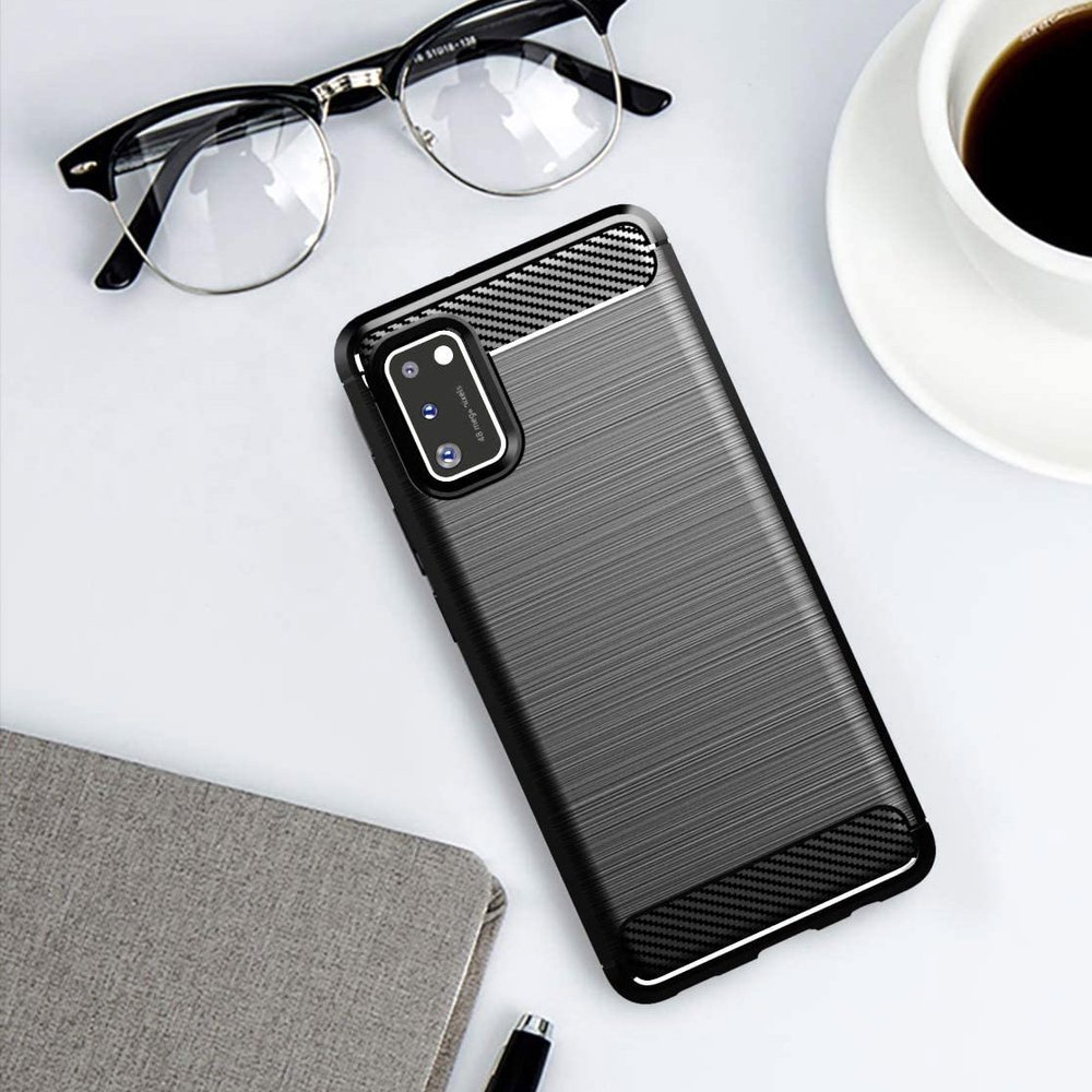 Pokrowiec Carbon Case czarny Samsung Galaxy A41 / 5