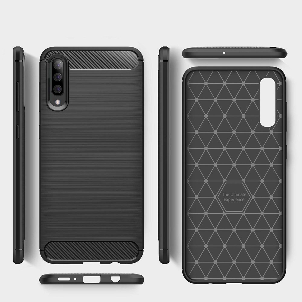 Pokrowiec Carbon Case czarny Samsung Galaxy A50s / 3