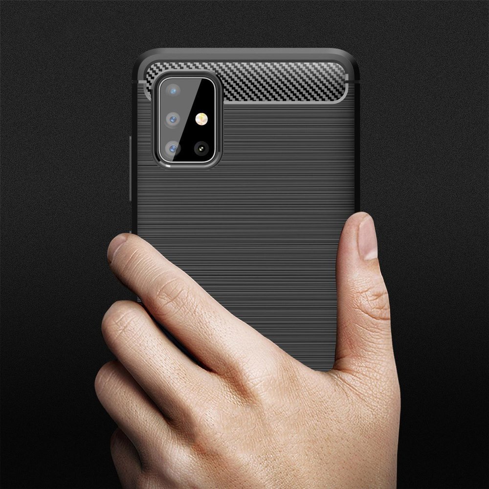 Pokrowiec Carbon Case czarny Samsung Galaxy A51 / 7
