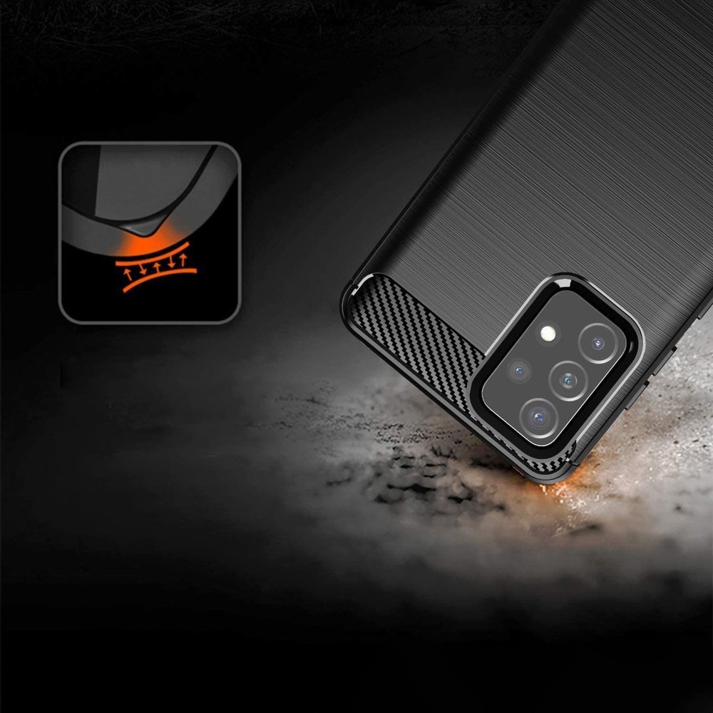 Pokrowiec Carbon Case czarny Samsung A52 5G / 2