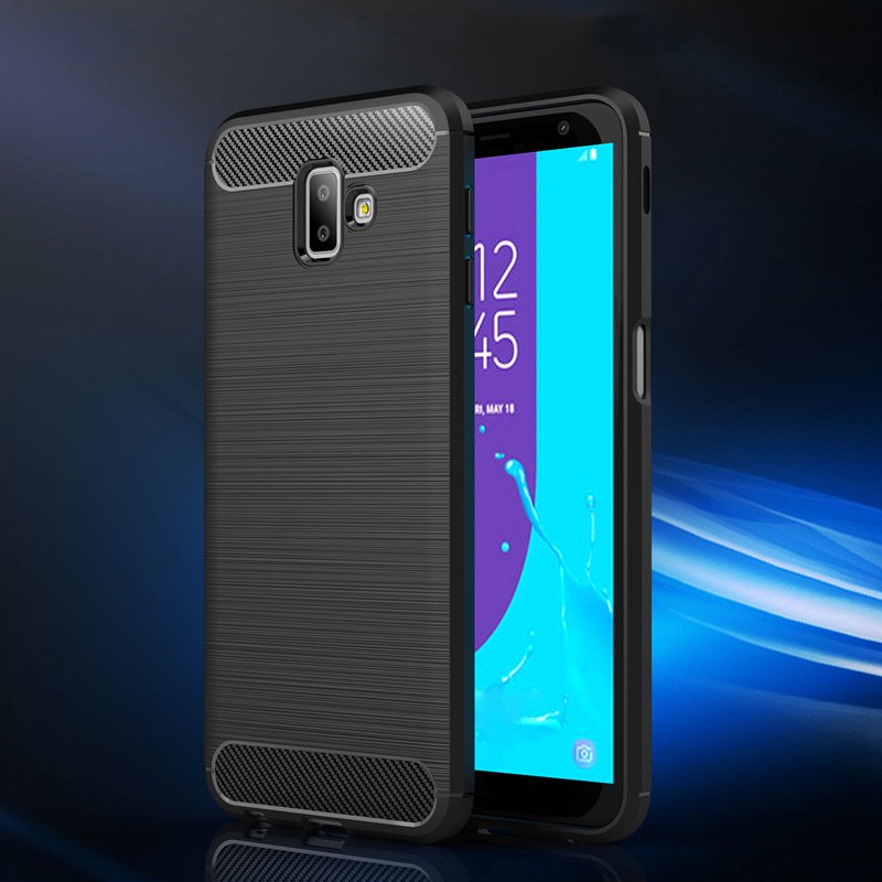 Pokrowiec Carbon Case czarny Samsung Galaxy A6 Plus (2018) / 2