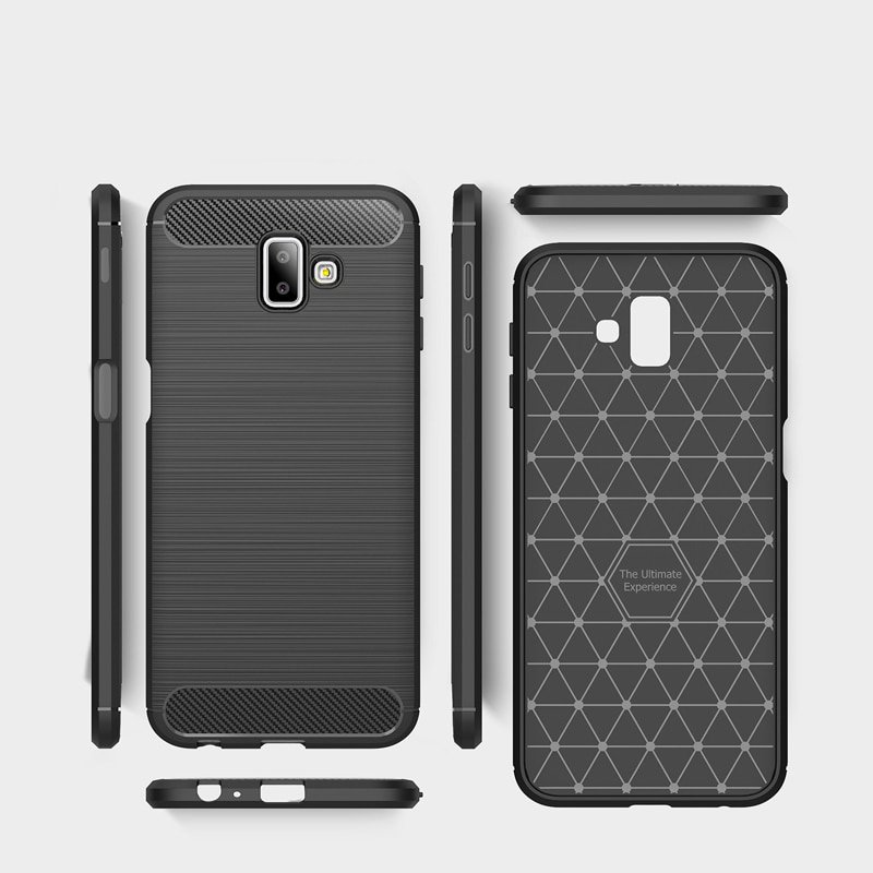 Pokrowiec Carbon Case czarny Samsung Galaxy A6 Plus (2018) / 5