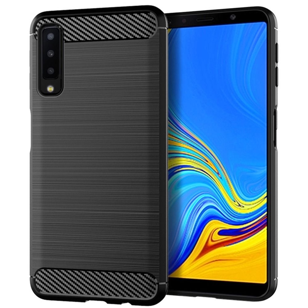 Pokrowiec Carbon Case czarny Samsung Galaxy A7 (2018)