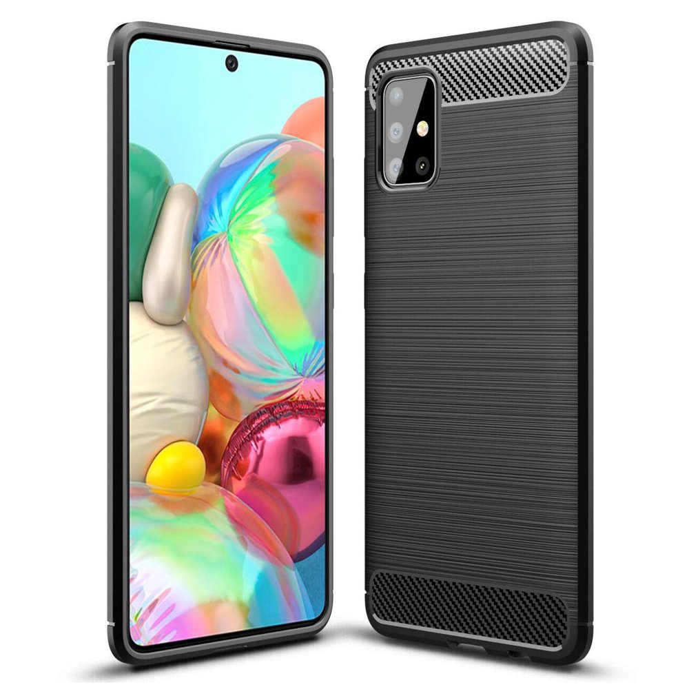 Pokrowiec Carbon Case czarny Samsung Galaxy A71