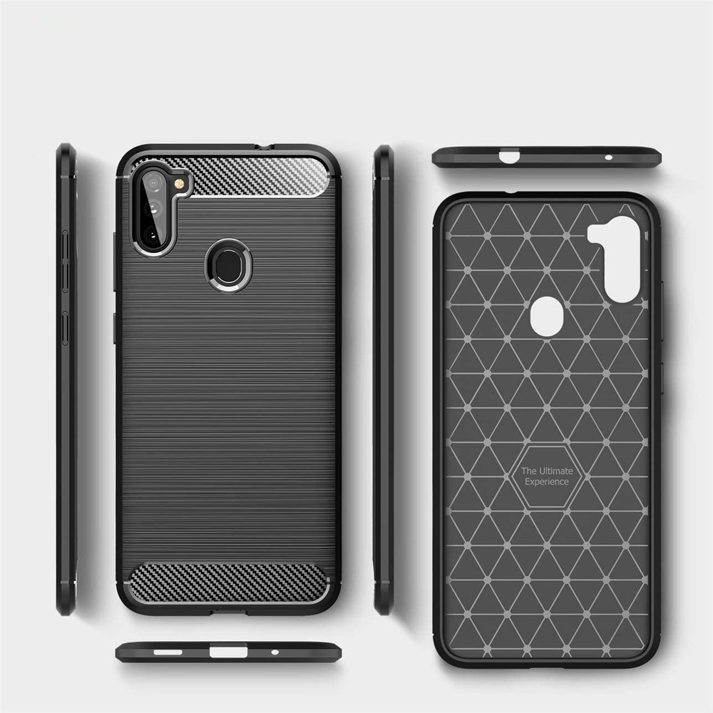 Pokrowiec Carbon Case czarny Samsung Galaxy M11 / 12