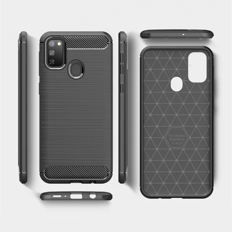 Pokrowiec Carbon Case czarny Samsung Galaxy M30s / 5