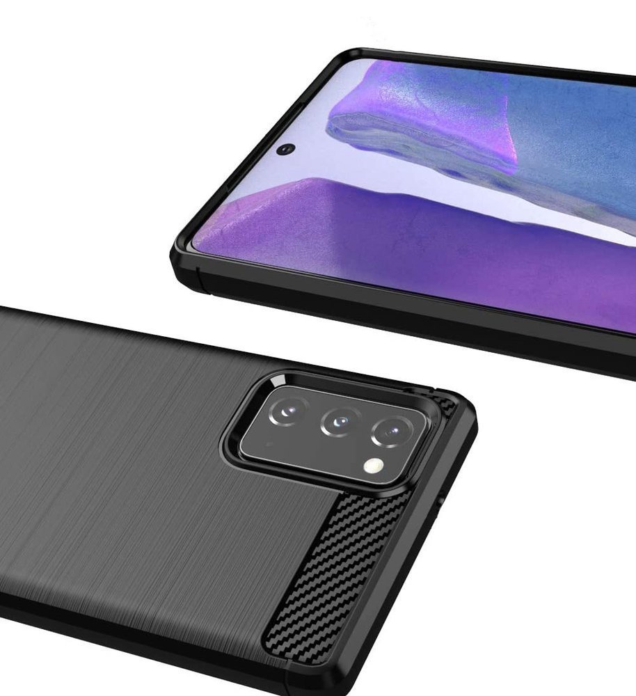 Pokrowiec Carbon Case czarny Samsung Galaxy Note 20 / 2