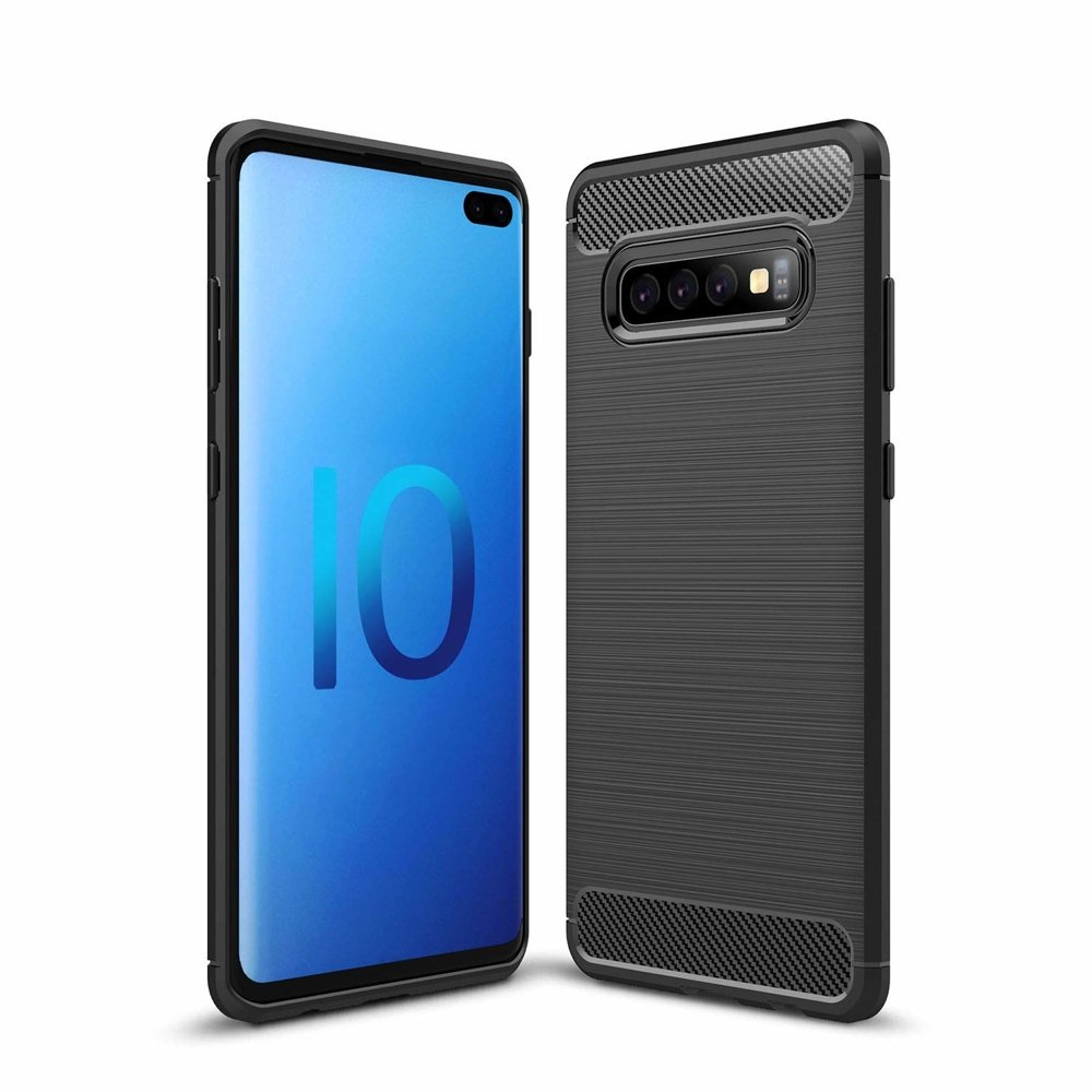 Pokrowiec Carbon Case czarny Samsung Galaxy S10 Plus