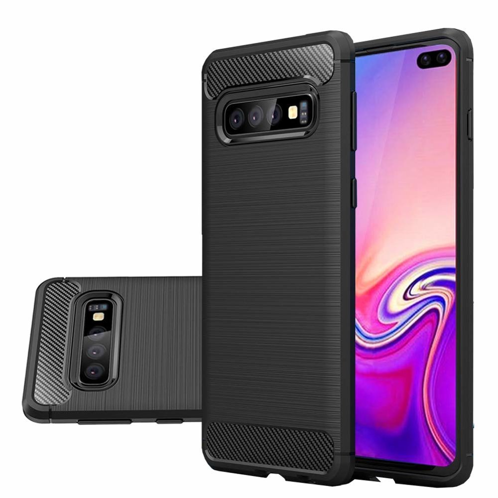 Pokrowiec Carbon Case czarny Samsung Galaxy S10 Plus / 2